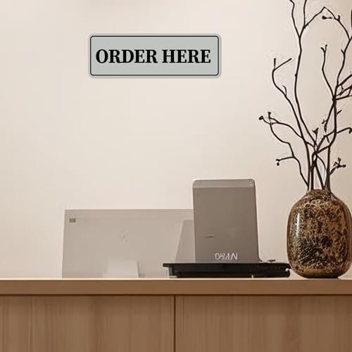 Signs ByLITA Standard Order Here Sign (Brushed Gold) - Medium - color: Brushed Gold, size: Medium (2.75" x 7")
