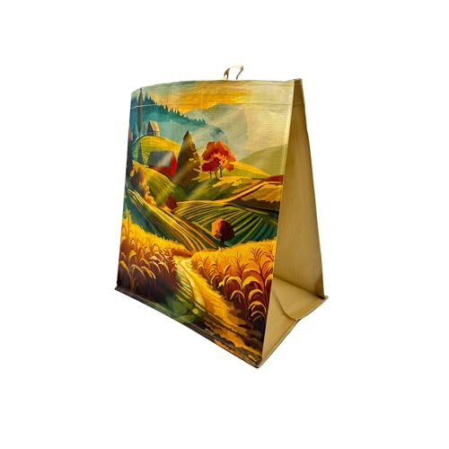 Earthwise Reusable Grocery Bags – Foldable & Water‑Resistant Shopping Bags, Gift Totes, Durable Multi‑Use Eco Bags (5 Pack) - color: Harvest