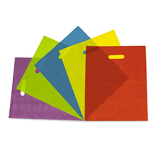 Prime Line Packaging 12x15 Plastic Bags 100 Pack, Pinata Bags for Candy, Goodies, Birthdays, Gifts, Party Favors, Events, Merchandise, Shopping, Bulk - size: 12x15 Inch