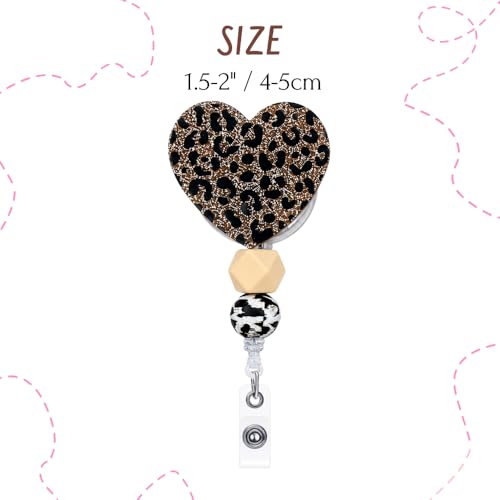 3PC Cheetah Badge Reels Lanyard Accessories Glitter Cute Women Bow Nurse Retractable Holder Clip ID Leopard Print Name Nursing Alligator Swivel Rhinestone Bling Decorative Girly Aesthetic Bengals - style: Cheetah Leopard Print