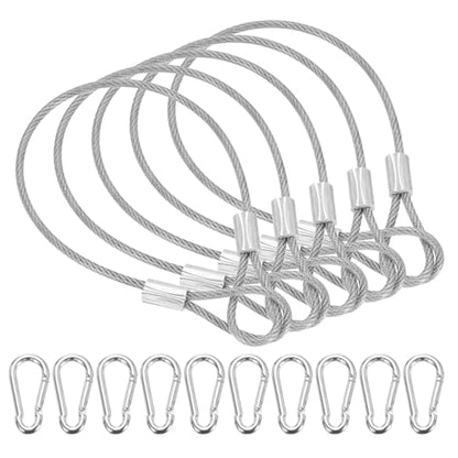PATIKIL 9" Safety Cable Lock Security Wire Ropes w 10 Spring Buckle 5Pcs - color: Clear, size: 9 Inch