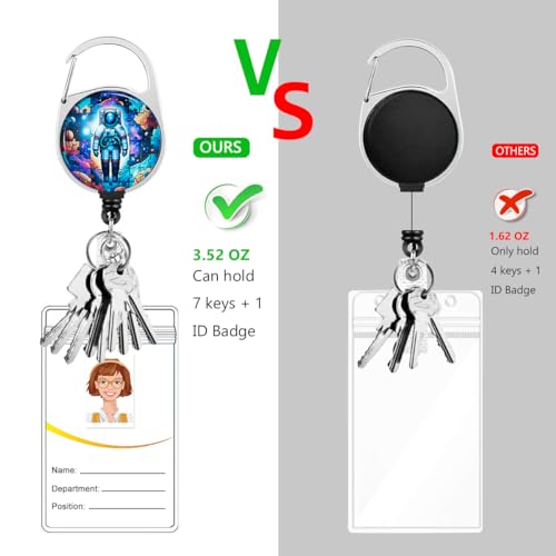 Funny Astronaut ID Badge Holder with Lanyard and Retractable Badge Reel - color: Mystery Astronaut