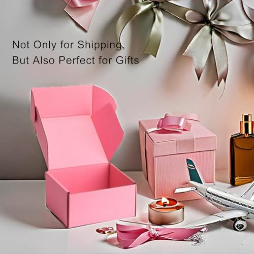 6x6x3 inch Pink Shipping Boxes for Small Business- Set of 25 - color: Pink, size: 6x6x3