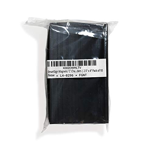 SmartSign Magnetic 'C' Channel Label Holders | 2.5" x 4" Pack of 10 - size: 2.5" x 4"