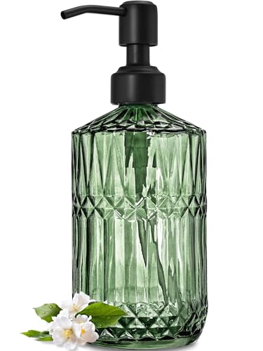JASAI 18 Oz Green Soap Dispenser with Black Rust Proof Pump - color: Green-black Pump, size: 1Pack