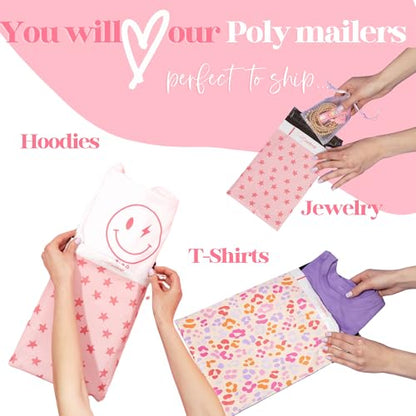 Pretty Package Store Poly Mailers 10x13, Blue Bows, 100 Pack - color: Blue Bows, size: 10x13