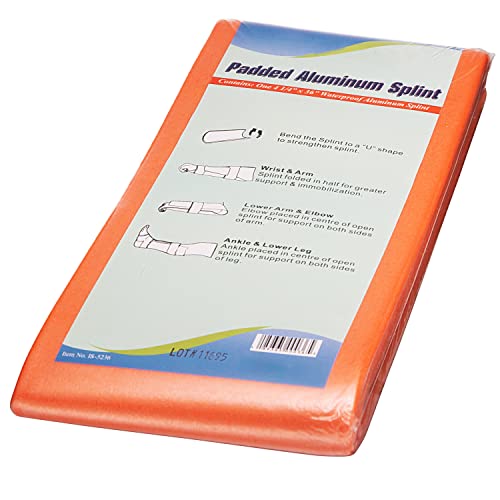 NOVAMEDIC Pack of 5 First Aid Padded Universal Aluminum Splints - 36 inch, Brace for Splinting Hands, Legs, Wrist, Ankle and Fractured or Injured Limbs, Flat Folded, Waterproof - size: Pack of 5