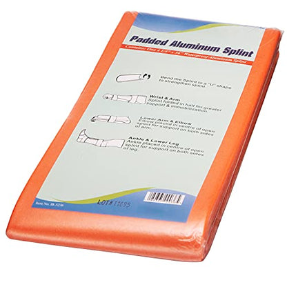 NOVAMEDIC Pack of 120 First Aid Padded Universal Aluminum Splints - 36 inch, Brace for Splinting Hands, Legs, Wrist, Ankle and Fractured or Injured Limbs, Flat Folded, Waterproof - size: Pack of 120