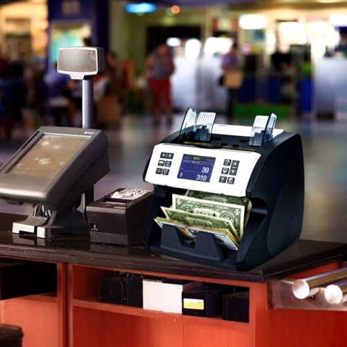 MA-180S Bill Counter Machine - Mixed Denomination Money Counter with Value Count, CIS Sensor, Serial Number Recognition, UV/MG/IR Counterfeit Detection, Bank-Grade Currency Counter for Business