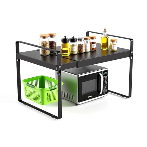 Expandable Cabinet Shelf Organizer, 11 Inch Deep, Black, 1 Pack - color: Black, size: 11" Deep | 1-Pack