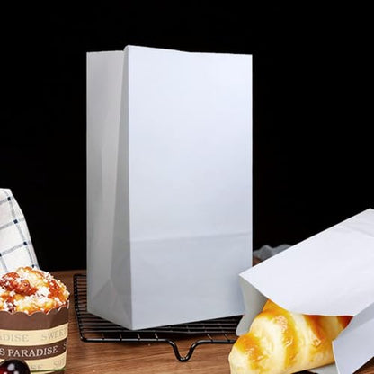 BadenBach 50 Pack 12 Lb White Paper Lunch Bags, 12.5" x 7" x 4.3" - color: White, size: 12LB