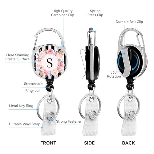 2 Pack A-Z Letter ID Badge Holder with Clip Badge Reels - color: 2pack-s