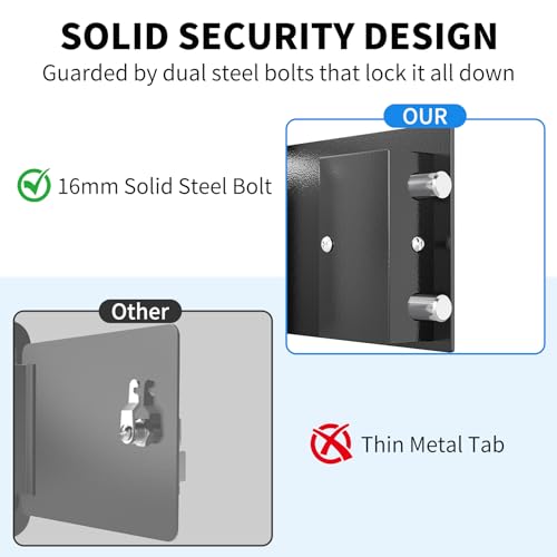 WASJOYE Small Safe with Key for Money, 0.25 Cu Ft Key Lock Box (Black) - size: 0.25 Cu Ft Black
