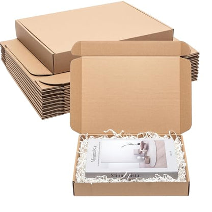 Wowxyz Brown Shipping Boxes 13x10x2" 25 Pack - Corrugated Cardboard Box Mailers for Small Business, Kraft Medium Literature Mailer Packaging Supplies Brown - size: 13x10x2"