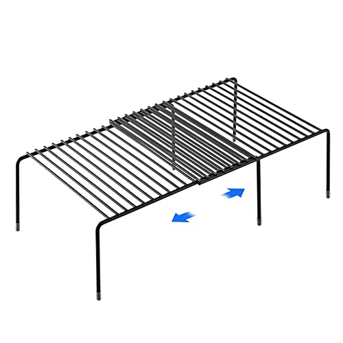 Tomorotec Expandable Cabinet Shelf Organizer, Metal Kitchen Pantry, Black - color: Black-1 Pcs
