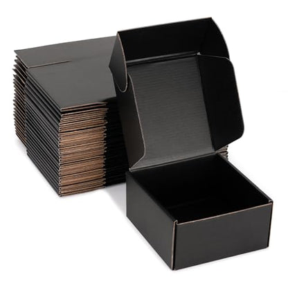 Black Shipping Boxes 6x6x3 Inches, 20 Pack - color: Black, size: 6x6x3 Inch