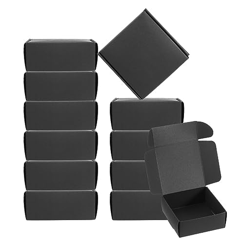 PATIKIL 3"x3"x1.5" Paper Soap Box, 20 Pack Homemade Soap Boxes Square Presents Packaging Boxes for Birthday Christmas DIY Craft, Black - color: Black