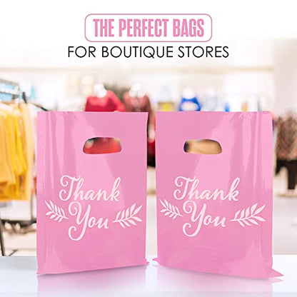 Thank You Bags, Merchandise Bags, Small Business, Pink, Bulk 100PK, 16”x18” - color: Pink, size: 16" x 18"