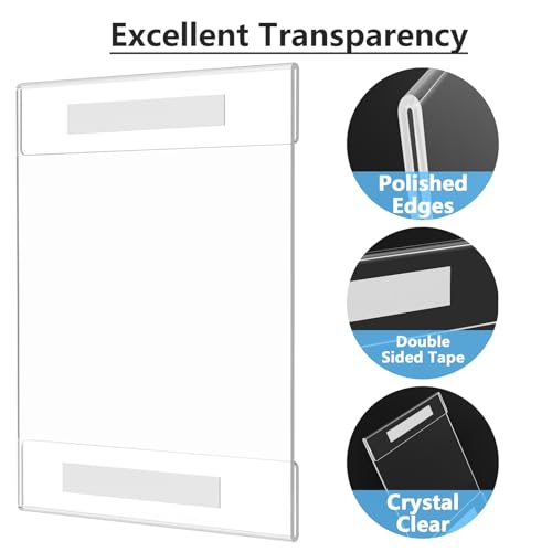 MaxGear Acrylic Sign Holder 8.5 x 11 Wall Mount, 6 Pack, Vertical - size: 8.5"x11"-6Pack