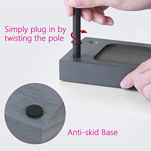 SRIWATANA Weathered Grey & Black Jewelry Organizer, 3-Tier Necklace Stand - color: weathered grey