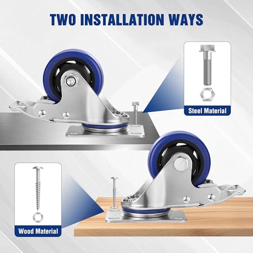 WORKPRO 3" Caster Wheels, 1760 LBS Heavy Duty Swivel Casters, Set of 4 - style: 3 Inch