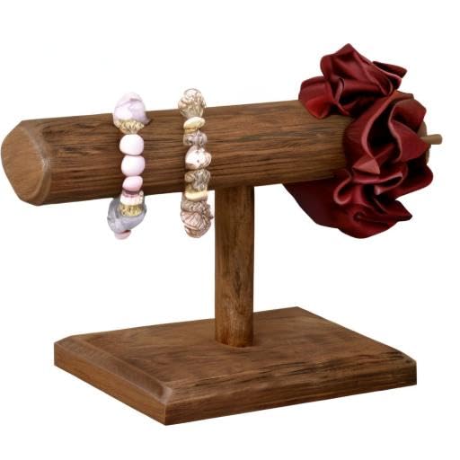 MOOCA 2-Piece Wooden Bracelet Display Stand, Watch Holder for Showcase - color: 3) Brown