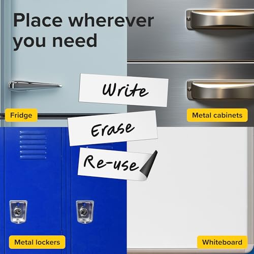 X-bet MAGNET Dry Erase Magnetic Labels, 1x3 (2.5x7.5cm), 60 pcs, White - color: White 1x3" 60 pcs