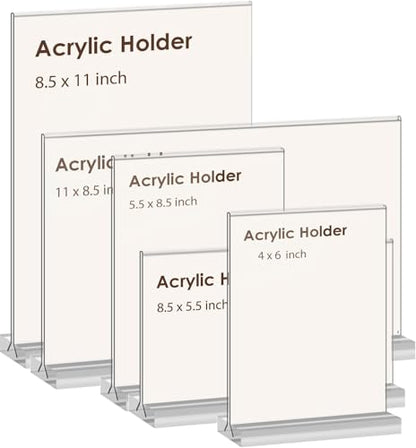 newnewshow 4x6 Inch Clear Acrylic Sign Holder, Display Stand, Plastic Card Holder for Business, Office, Retail (4x6 Inch 6 Pack) - size: 6pack
