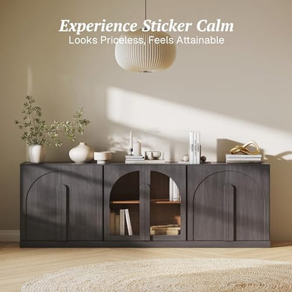 BELLEZE Bijou 3-Piece Modular Sideboard Buffet Cabinet - Ebony - color: Bijou Ebony Abb