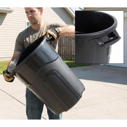 32 Gallon Trash can, Outdoor Garbage can with Handles & Click Lock Lid, Indoor or Outdoor Durable
