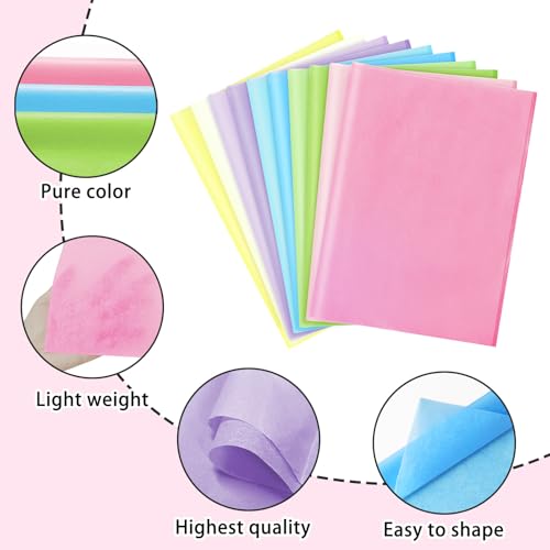 120 Sheets 14 x 20 Inch Pastel Tissue Paper for Gift Bag Wrapping - color: Pastel