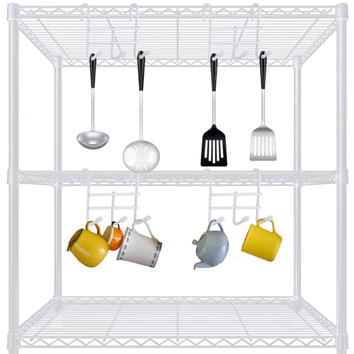 Teenyyou 6 Pack 3 Hook Attachment for Wire Shelving, White - color: White