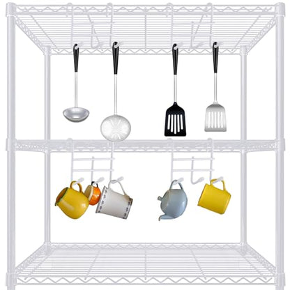 Teenyyou 6 Pack 3 Hook Attachment for Wire Shelving, White - color: White