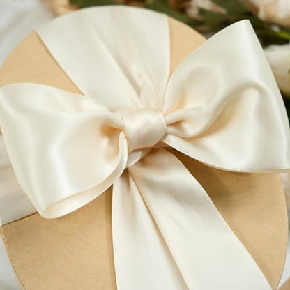 Ivory Double-Faced Satin Ribbon, 3 Inch x 10 Yards - color: Ivory