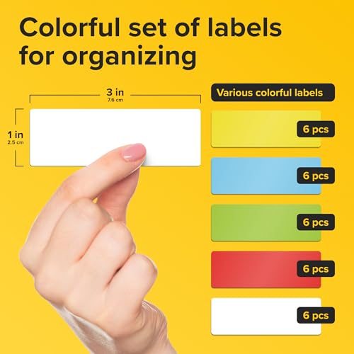 X-bet MAGNET Dry Erase Magnetic Labels, 1x3 (2.5x7.5cm), 30 pcs, Multicolor - color: Multicolor 1x3" 30 pcs