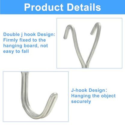 Pegboard Hooks, 3/4 Inch Silver, 30 Pack