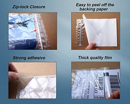 Premium 6.7'' x 10'' Resealable Adhesive Shipping Label/documents Pouches (50 Pack) - size: 6.7''x10'' - 50 pack Resealable