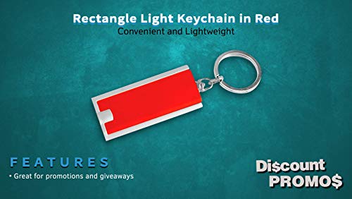 DISCOUNT PROMOS 10 Flashlight Keychains Pack - Rectangle, Plastic - Red - color: Red, size: 10 keychains