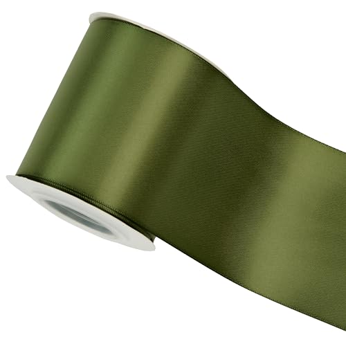 Moss Green Double-Faced Satin Ribbon, 3 Inch x 10 Yards - color: Moss