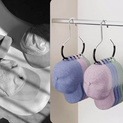Hat Organizer for Baseball Caps 8 Pack, Metal Purse Hook (4White 4Black) - color: 8pcs White Black