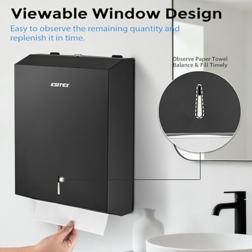 Paper Towel Holder Dispenser Wall Mount,Stainless Steel - color: Black-5821b1