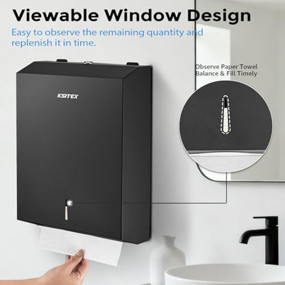 Paper Towel Holder Dispenser Wall Mount,Stainless Steel - color: Black-5821b1