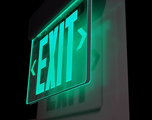 NICOR Lighting LED Emergency Exit Sign, Clear with Green Lettering (EXL2-10UNV-AL-CL-G-1) - color: Clear, Green Letters
