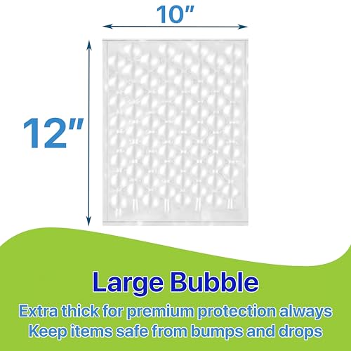 Large Bubble Protection Clear Wrap [12 inch x 50 ft] Air Cushion Inflatable Pillow Bags Heavy Duty Wrapping Packing Shipping Moving (Large Bubble, 50 ft) - size: 50 ft