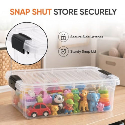 Superio 4.5 Quart Clear Plastic Storage Containers with Lids, Stackable Organizer Bins, BPA-Free Storage Boxes for Home, Office, Dorm & Classroom, 2 Pack - size: 4.5 Quart