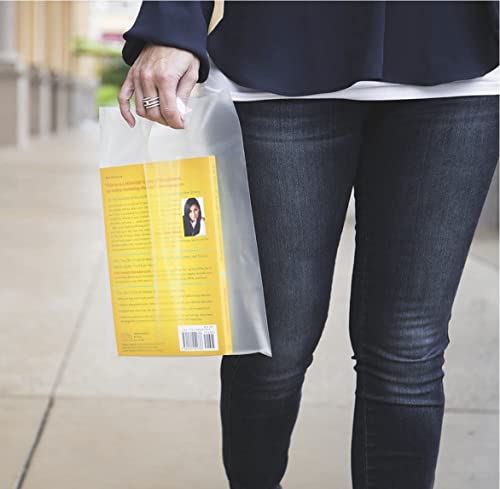 100 Frost Handle Bags 15x18, Extra Thick 2.25 Mil Retail Plastic Shopping Merchandise Gift Bags Tear Resistant Strong Durable Anti Stretch For Small Business LDPE Die Cut, ClearBags, 100% Recyclable - size: 15" x 18"