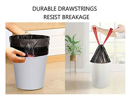 Feisco 1.6 Gallon Black Trash Bag,6L Drawstring Garbage Bag Trash Can Liner,120 Counts,0.51 Mil - size: 1 Count (Pack of 120)