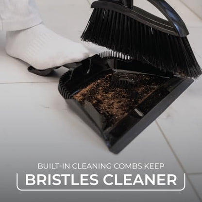 O-Cedar Strong Sweep Broom and Dustpan Set with Detail Brush | Indoor Outdoor Heavy Duty Stiff Bristle Broom | Step-On Dust Pan - size: Strong Sweep Broom and Brush