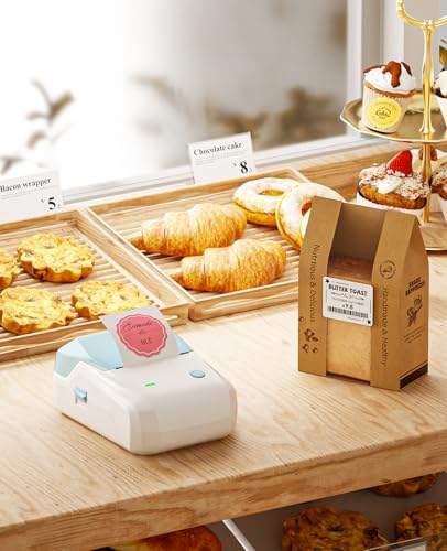 NIIMBOT B1 Label Maker Came with 3 Roll White Labels(Light Blue) - color: Light Blue, size: Printer+ 3 Tapes