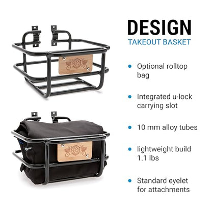 Portland Design Works Takeout Basket - Front Bicycle Attachment Accessories, Small Basket for Adult Bikes - style: Basket Only